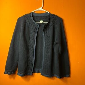 J. Crew Dark Gray Wool Cashmere Blend Cardigan Sweater Preppy Zip Up Size M